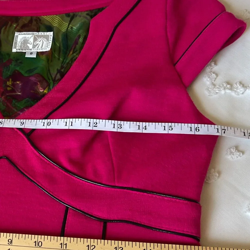 Alberto Makali Fuchsia Cap Sleeve Dress SIZE 8 - Picture 7 of 13